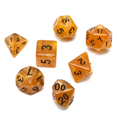 7 vnt. rinkinys, naujas blizgantis auksinis geltonas daugiakampis stalo žaidimo skaitmeninis kauliukas, skirtas DND TRPG RPG D20 D12 D10 D8 D6 D4 stalo žaidimų kauliukų rinkinys