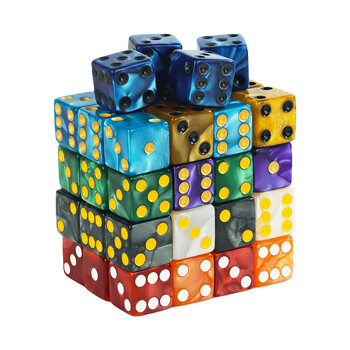 Marble D6 Game Dice 10PCs Square Corner 16mm Μαθηματικά Ψυχαγωγία Ακρυλικό Εργαλείο Τζόγου Ζάρια