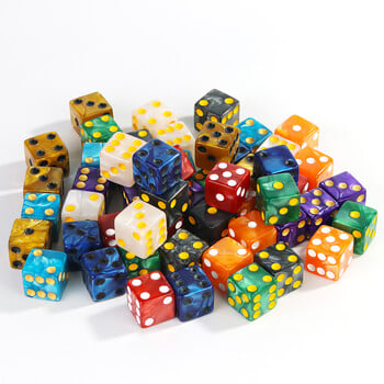 Marble D6 Game Dice 10PCs Square Corner 16mm Μαθηματικά Ψυχαγωγία Ακρυλικό Εργαλείο Τζόγου Ζάρια