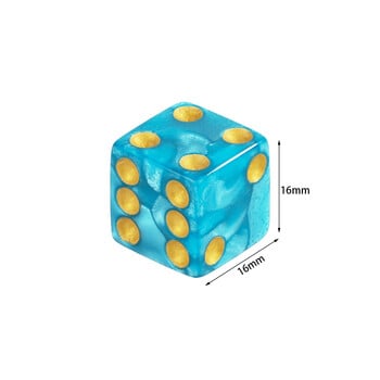 Marble D6 Game Dice 10PCs Square Corner 16mm Μαθηματικά Ψυχαγωγία Ακρυλικό Εργαλείο Τζόγου Ζάρια