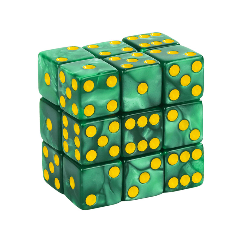 Marble D6 zaruri de joc 10 buc. colț pătrat 16 mm matematică divertisment acrilic zaruri instrument de jocuri de noroc