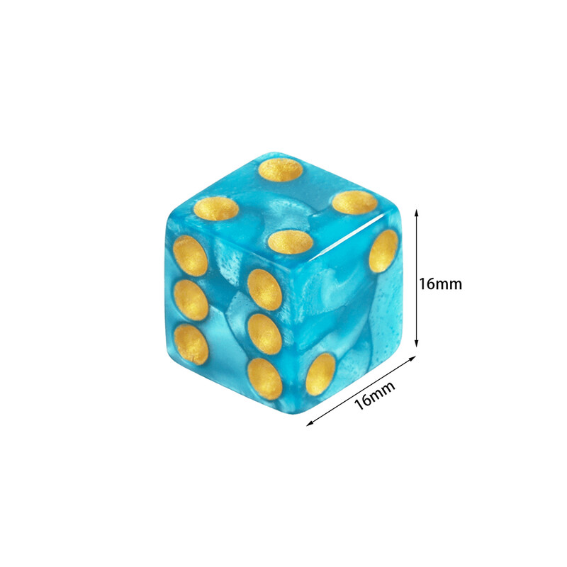 Marble D6 zaruri de joc 10 buc. colț pătrat 16 mm matematică divertisment acrilic zaruri instrument de jocuri de noroc