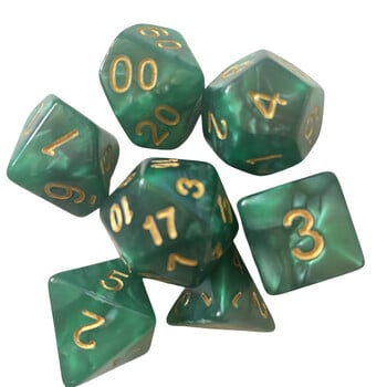 7 τμχ Διπλής όψης Digital Dice Resin Desktop Ψυχαγωγία Παιχνίδια Party Toys Polyhedral DND Dice Desktop Αναλώσιμα ρόλων