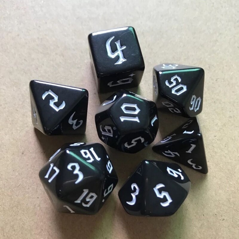 7pcs/set Multifaceted Digital Dice Set Akrilna stolna igra Neprozirne poliedarske kockice za DND Dice Stolnu igru uloga