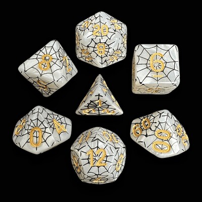 Spider Web Dice Set za RPG i kolekcionare društvenih igara, DND Dice, D4, D6, D8, D10, D00, D12, D20