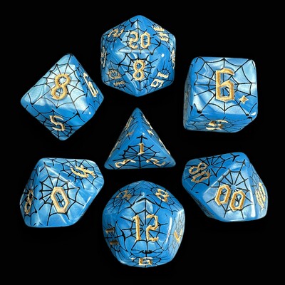 Spider Web Dice Set za RPG i kolekcionare društvenih igara, DND Dice, D4, D6, D8, D10, D00, D12, D20