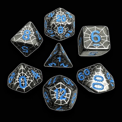 Spider Web Dice Set za RPG i kolekcionare društvenih igara, DND Dice, D4, D6, D8, D10, D00, D12, D20