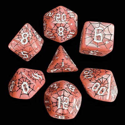 Spider Web Dice Set za RPG i kolekcionare društvenih igara, DND Dice, D4, D6, D8, D10, D00, D12, D20