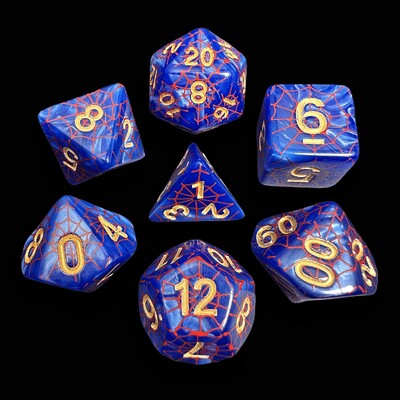 Spider Web Dice Set za RPG i kolekcionare društvenih igara, DND Dice, D4, D6, D8, D10, D00, D12, D20