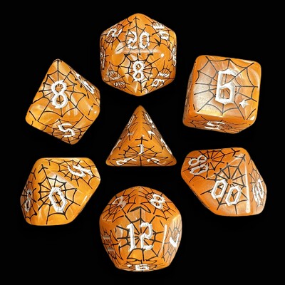 Spider Web Dice Set za RPG i kolekcionare društvenih igara, DND Dice, D4, D6, D8, D10, D00, D12, D20