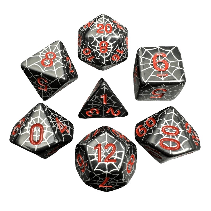 Spider Web Dice Set za RPG i kolekcionare društvenih igara, DND Dice, D4, D6, D8, D10, D00, D12, D20