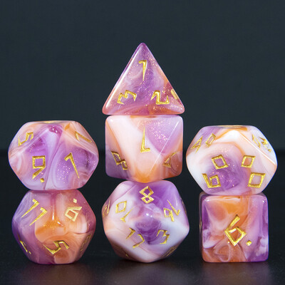 Mješovite boje sa svjetlucavim DND kockicama Polyhedron Dice Set od 7 dijelova D4 D6 D8 D10 D10% D12 D20 za RPG igranje uloga Podučavanje matematike