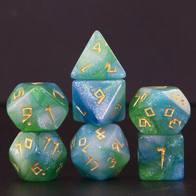 Mješovite boje sa svjetlucavim DND kockicama Polyhedron Dice Set od 7 dijelova D4 D6 D8 D10 D10% D12 D20 za RPG igranje uloga Podučavanje matematike