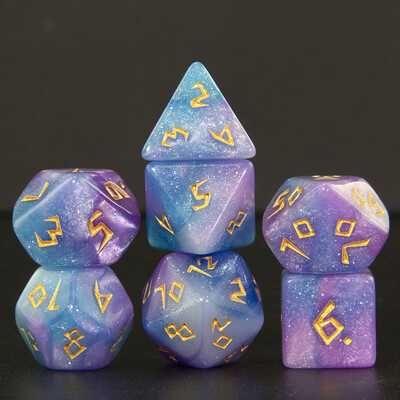 Mješovite boje sa svjetlucavim DND kockicama Polyhedron Dice Set od 7 dijelova D4 D6 D8 D10 D10% D12 D20 za RPG igranje uloga Podučavanje matematike