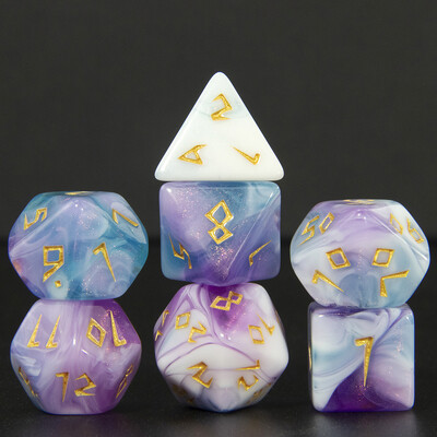 Mješovite boje sa svjetlucavim DND kockicama Polyhedron Dice Set od 7 dijelova D4 D6 D8 D10 D10% D12 D20 za RPG igranje uloga Podučavanje matematike