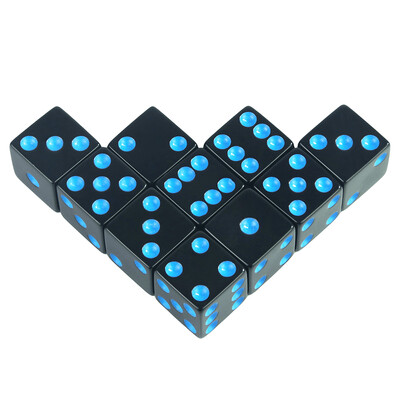 6-strane četvrtaste kutne kockice 16 mm D6 sa standardnim točkastim igraćim kockicama za društvene igre, kasino igre i stolne RPG ili podučavanje matematike