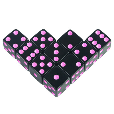 6-strane četvrtaste kutne kockice 16 mm D6 sa standardnim točkastim igraćim kockicama za društvene igre, kasino igre i stolne RPG ili podučavanje matematike
