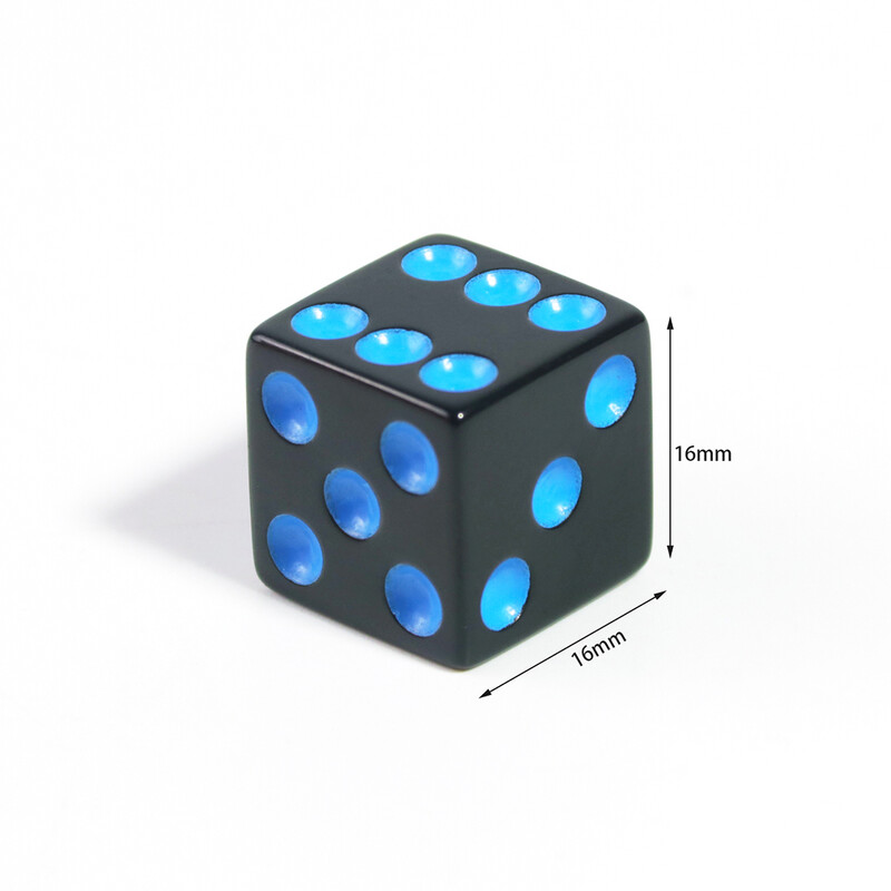 6-strane četvrtaste kutne kockice 16 mm D6 sa standardnim točkastim igraćim kockicama za društvene igre, kasino igre i stolne RPG ili podučavanje matematike