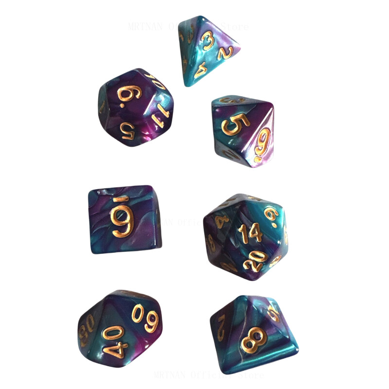 Mängutäringud DND jaoks Kvaliteetsed täringud 7 tk/komplekt Saadaval lauamängude jaoks DND RPG mängude jaoks