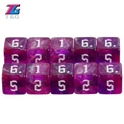 10 бр. 6-странни зарове Двуцветни полиедрични зарове Комплект D6 зарове Игра със зарове Игри с подаръци Комплекти зарове за настолни игри