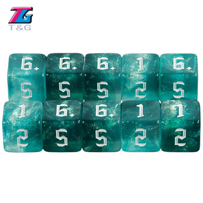 10 бр. 6-странни зарове Двуцветни полиедрични зарове Комплект D6 зарове Игра със зарове Игри с подаръци Комплекти зарове за настолни игри