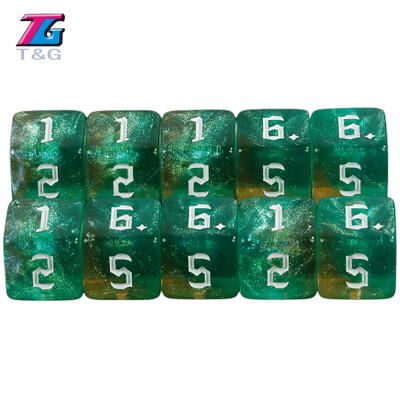 10 бр. 6-странни зарове Двуцветни полиедрични зарове Комплект D6 зарове Игра със зарове Игри с подаръци Комплекти зарове за настолни игри