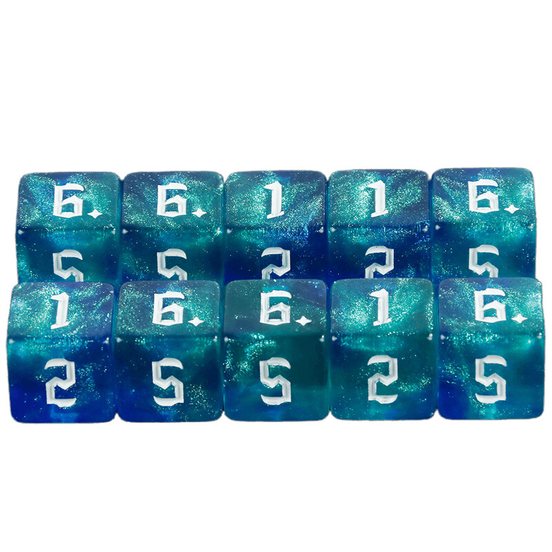 10 бр. 6-странни зарове Двуцветни полиедрични зарове Комплект D6 зарове Игра със зарове Игри с подаръци Комплекти зарове за настолни игри