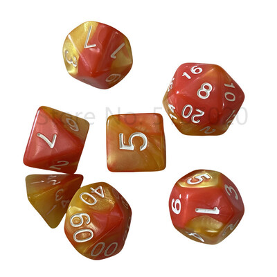 Набор от акрилни зарове с плътен кръгъл ръб и многогранни зарове, подходящи за ролеви игри Dungeon и Dragon Trailblazer (RPG)