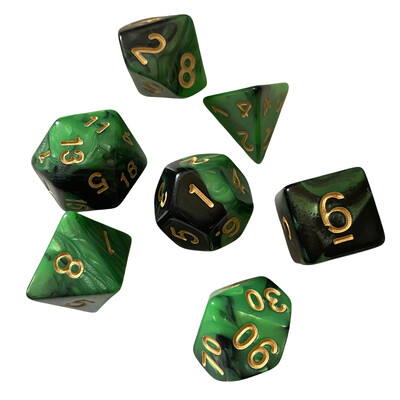 Набор от акрилни зарове с плътен кръгъл ръб и многогранни зарове, подходящи за ролеви игри Dungeon и Dragon Trailblazer (RPG)