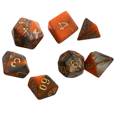 Набор от акрилни зарове с плътен кръгъл ръб и многогранни зарове, подходящи за ролеви игри Dungeon и Dragon Trailblazer (RPG)