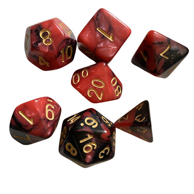 Набор от акрилни зарове с плътен кръгъл ръб и многогранни зарове, подходящи за ролеви игри Dungeon и Dragon Trailblazer (RPG)