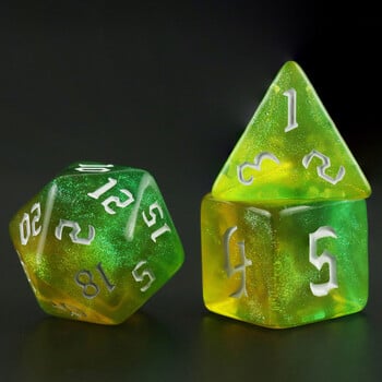 Иридесцентен блясък RPG Polyhedral Dice Set за DND игра Dungeon and Dragons Table Board Roll Playing Games