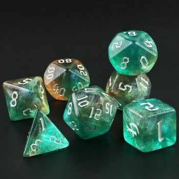 Иридесцентен блясък RPG Polyhedral Dice Set за DND игра Dungeon and Dragons Table Board Roll Playing Games