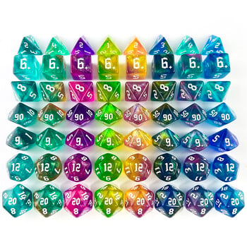 Иридесцентен блясък RPG Polyhedral Dice Set за DND игра Dungeon and Dragons Table Board Roll Playing Games