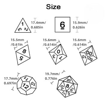 Иридесцентен блясък RPG Polyhedral Dice Set за DND игра Dungeon and Dragons Table Board Roll Playing Games