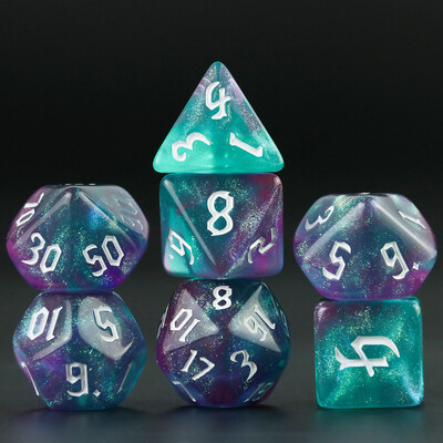 Iridescent Glitter RPG Polyhedral Dice Set za DND igru Dungeon and Dragons Table Board Igranje u rolama