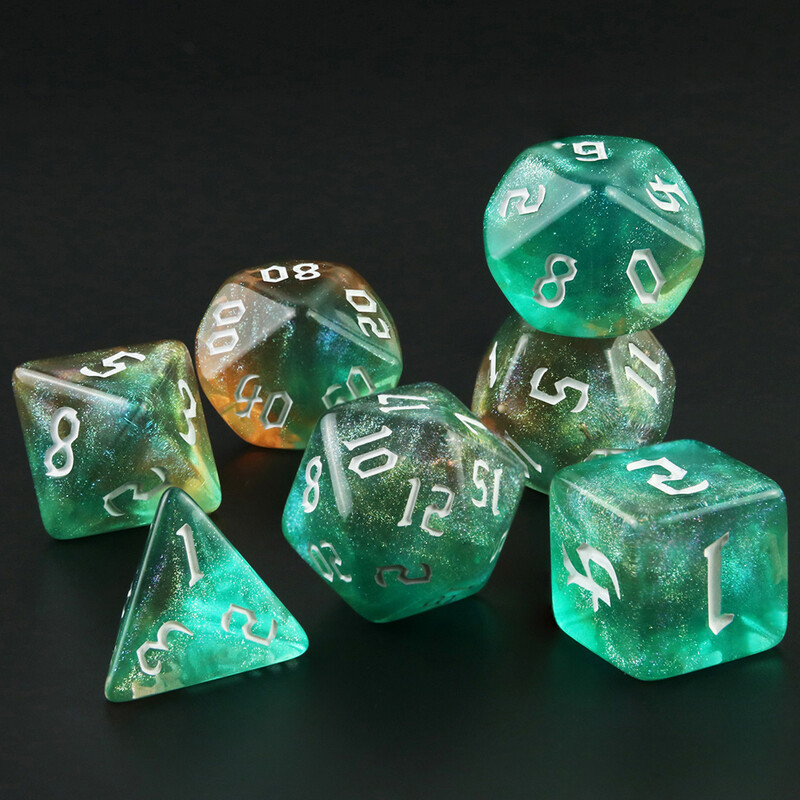 Iridescent Glitter RPG Polyhedral Dice Set za DND igru Dungeon and Dragons Table Board Igranje u rolama