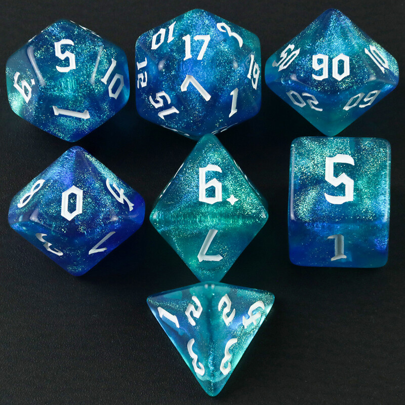 Iridescent Glitter RPG Polyhedral Dice Set za DND igru Dungeon and Dragons Table Board Igranje u rolama
