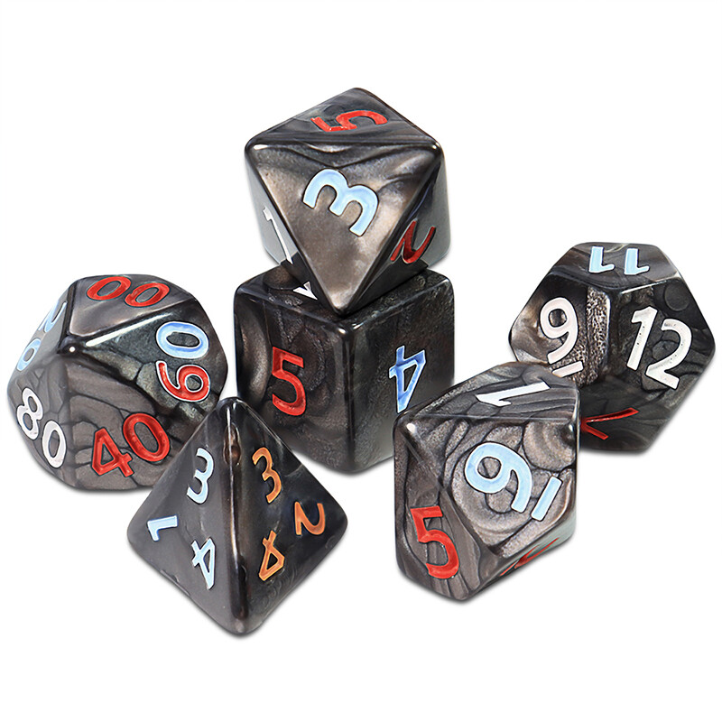 Set kockica s više strana od 7 komada D4 D6 D8 D10 D12 D20 Set zabavnih kockica za društvene igre