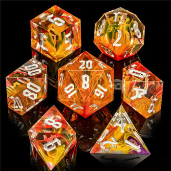 DND Sharp Edge Dice Set D&D, Resin Sharp Edge Polyhedral Dungeon и Dragon RPG Ролева игра D и D Dice D20 D12 D10 D8 D6 D4