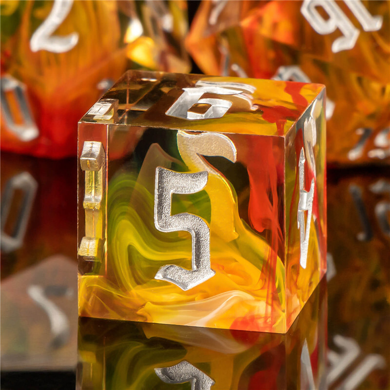 DND „Sharp Edge“ kauliukų rinkinys „D&D“, „Resin Sharp Edge“ daugiakampis požemis ir drakonas RPG vaidmenų žaidimas D ir D kauliukais D20 D12 D10 D8 D6 D4