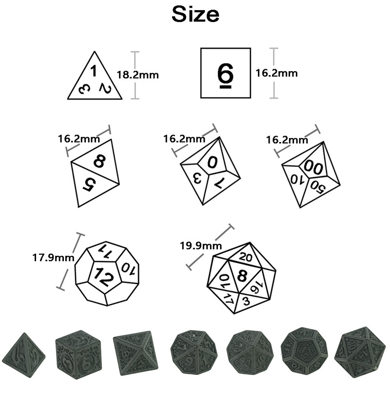 Novi set kockica od 7 komada - savršen poklon za ljubitelje dodataka za društvene igre DND