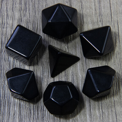 7 бр. Многостенни празни зарове Комплект черно/бели акрилни зарове Направи си сам Настолни игри Аксесоари