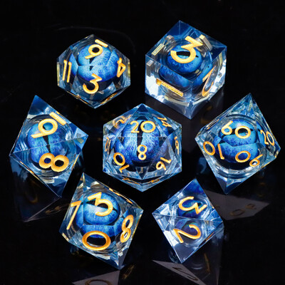 MUNDICE Beholder's Eye DnD kauliukai, RPG kauliukai, kauliukų rinkinys požemiui ir drakonui, Sharp Edge kauliukai, purpuriniai kauliukai, D&D