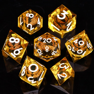 MUNDICE Beholder's Eye DnD kauliukai, RPG kauliukai, kauliukų rinkinys požemiui ir drakonui, Sharp Edge kauliukai, purpuriniai kauliukai, D&D