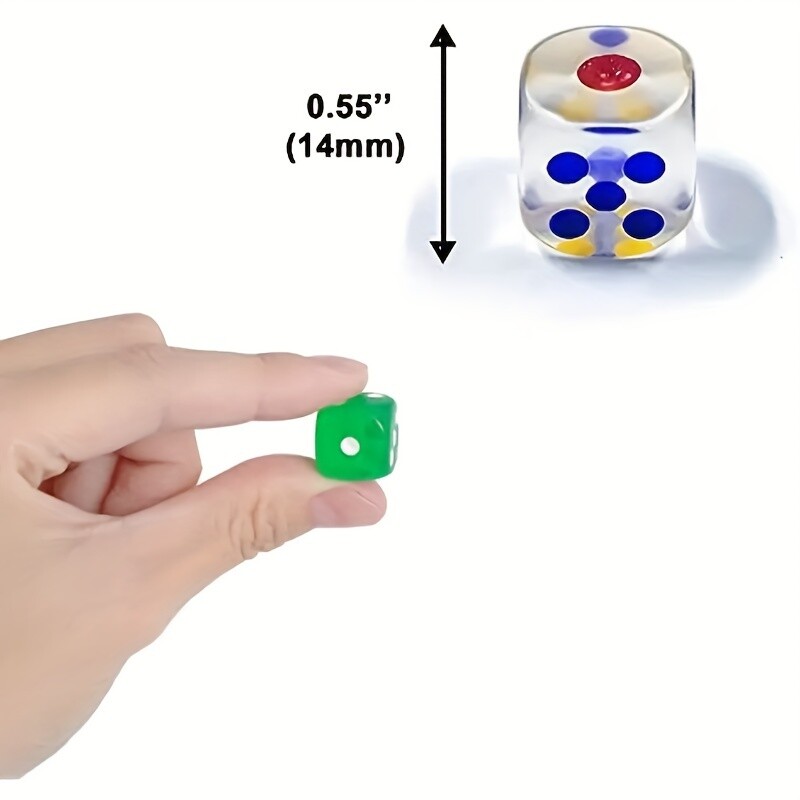 Set šarenih kockica od 50 komada od 14 mm - savršen za igranje igrica za djecu i odrasle!