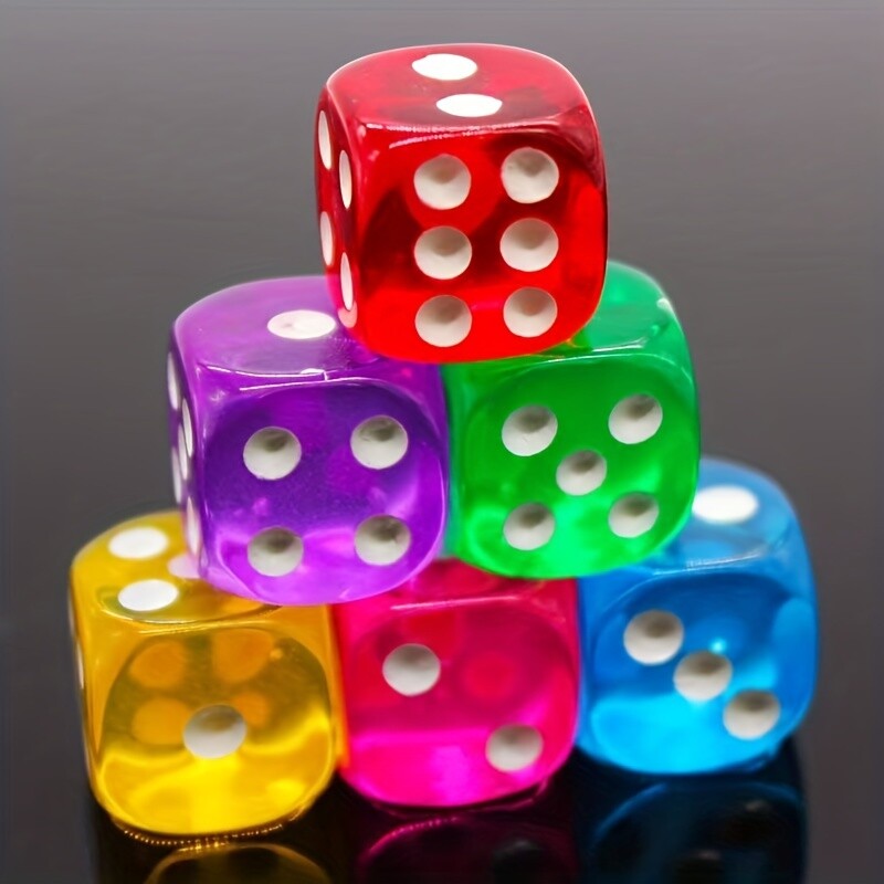 Set šarenih kockica od 50 komada od 14 mm - savršen za igranje igrica za djecu i odrasle!