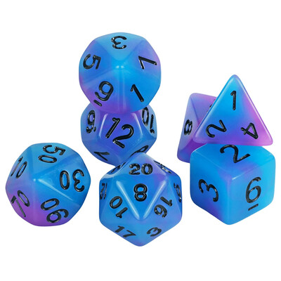 Комплект Polyhedral Dice Glow in The Dark D&D Dice, идеален за DND, RPG и други игри