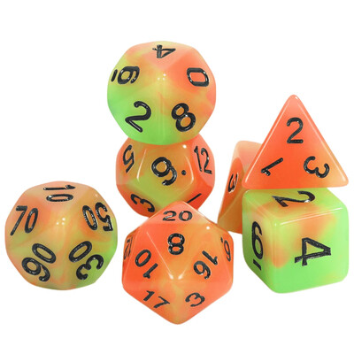 Комплект Polyhedral Dice Glow in The Dark D&D Dice, идеален за DND, RPG и други игри