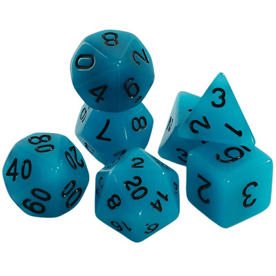 Комплект Polyhedral Dice Glow in The Dark D&D Dice, идеален за DND, RPG и други игри